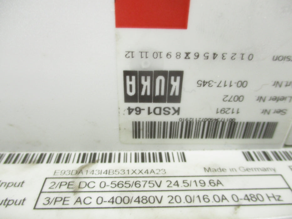 KUKA KSD1-64 E93DA143I4B531XX4A23 UNMP