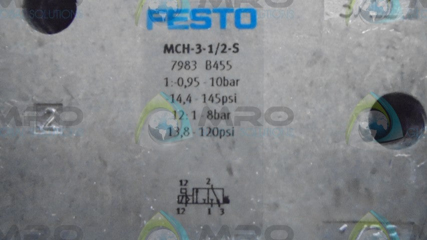 FESTO MCH-3-1-1/2-S SOLENOID VALVE *NEW NO BOX*
