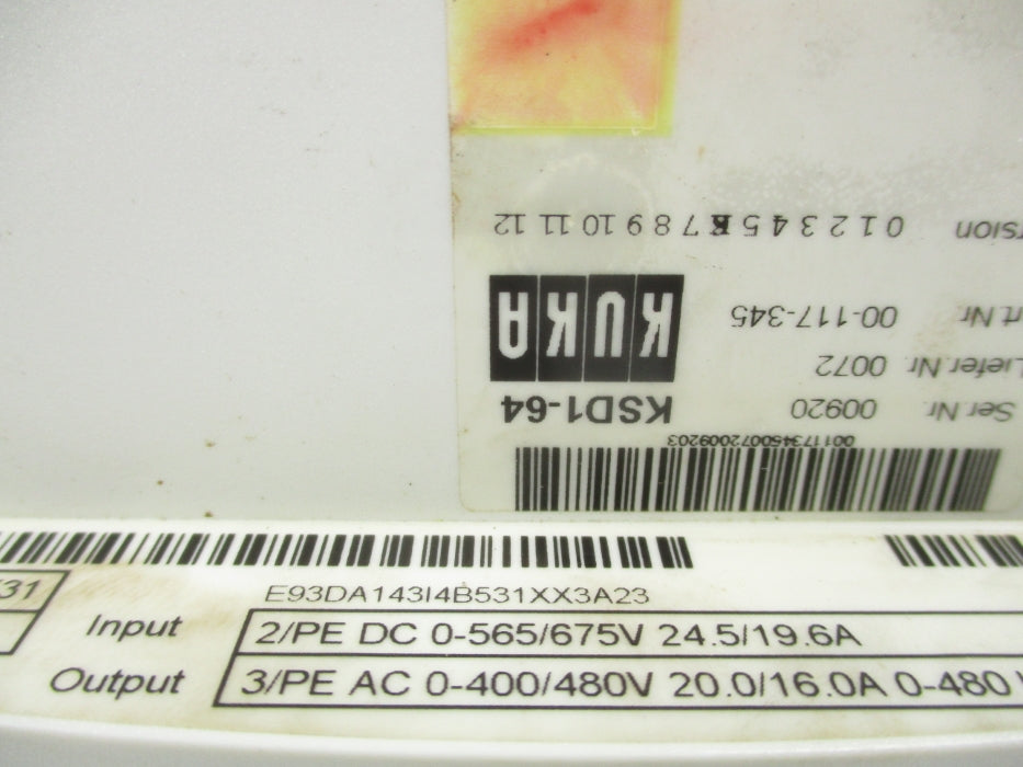 KUKA KSD1-64 E93DA143I4B531XX3A23 UNMP
