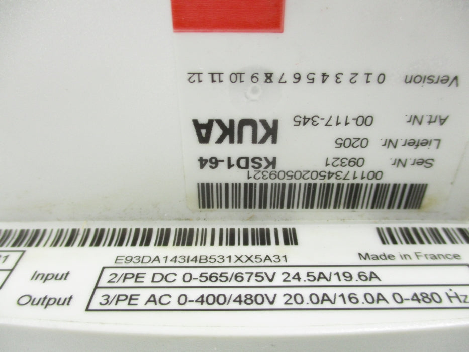 KUKA KSD1-64 E93DA143I4B531XX5A31 UNMP
