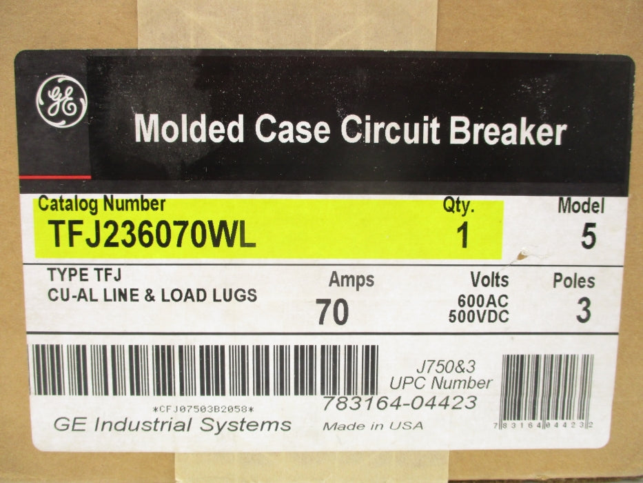 GENERAL ELECTRIC TFJ263070WL 70A 600VAC NSFS