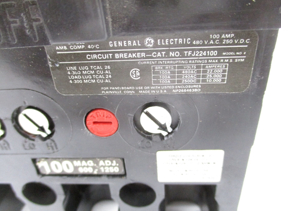 GENERAL ELECTRIC TFJ224100 100A 480VAC NSMP