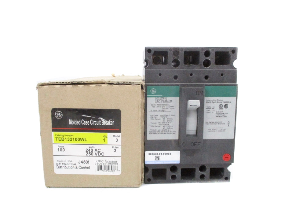 GENERAL ELECTRIC TEB132100WL 100A 250VDC (GREEN) NSMP