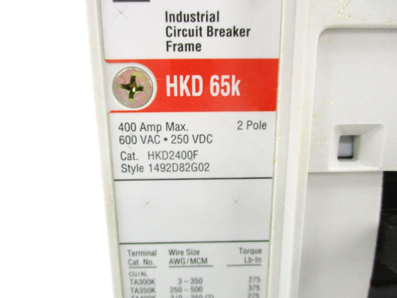 CUTLER HAMMER HKD2400 400A 600VAC NSNP