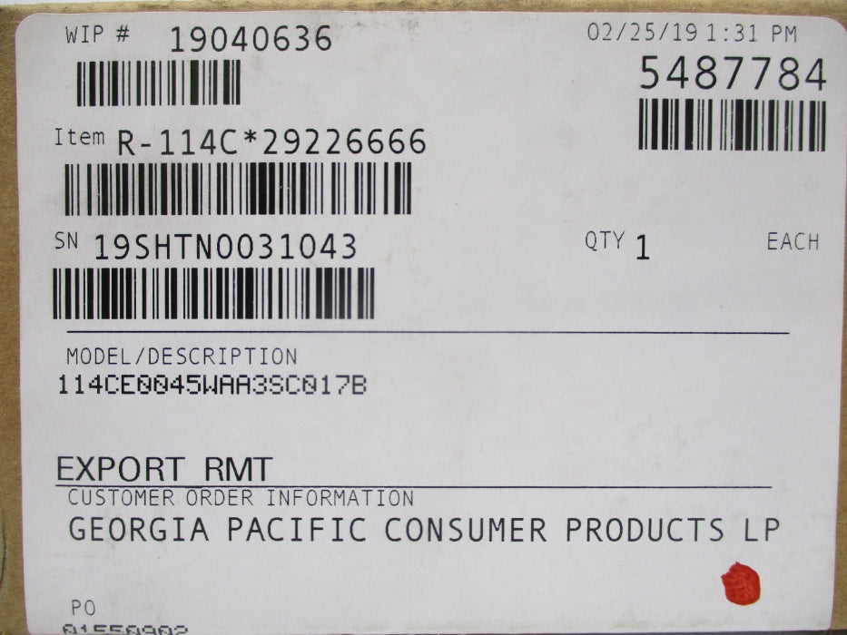 EMERSON 114CE0045WAA3SC017BL NSFS