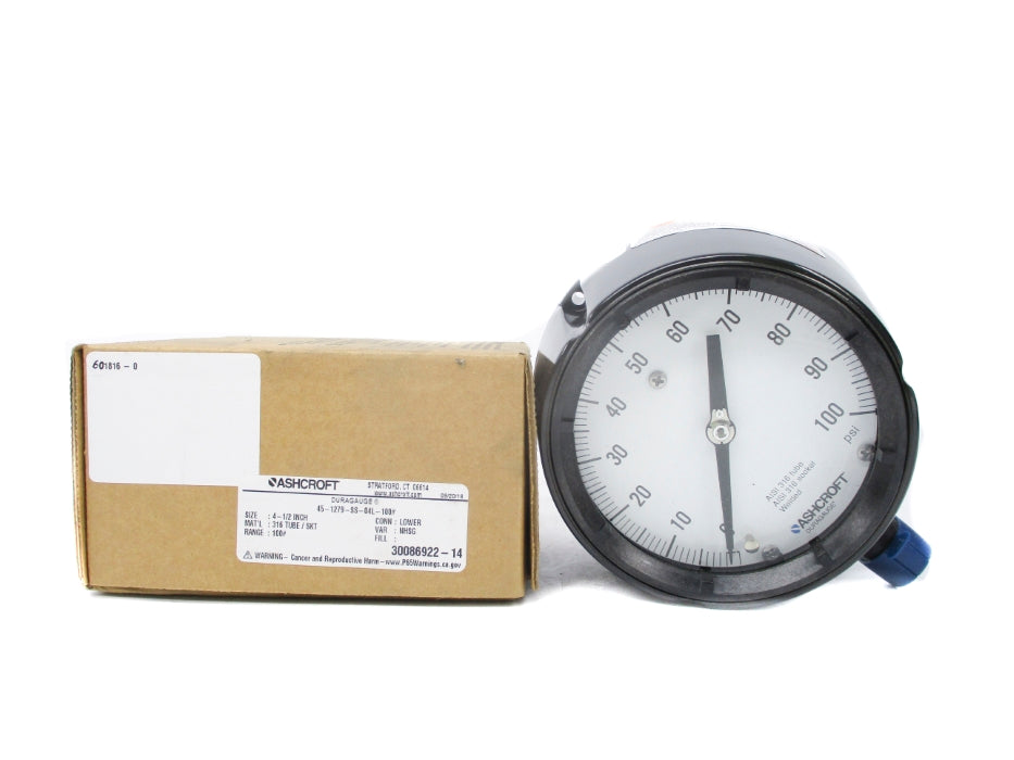 ASHCROFT 45-1279-SS-04L-100# 0-100PSI NSMP
