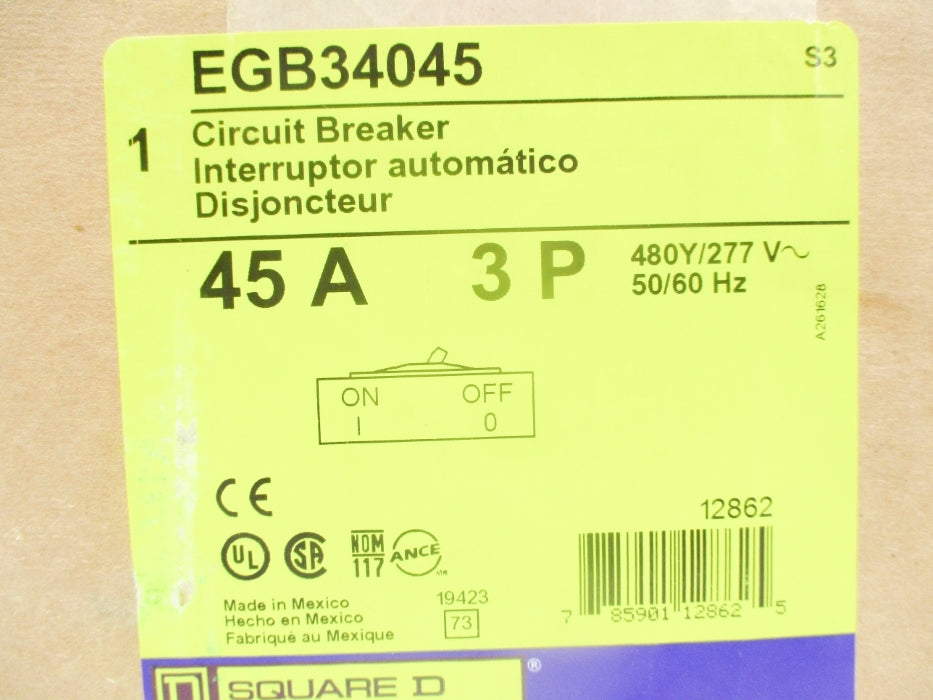 SQUARE D EGB34045 277V 45A NSFS