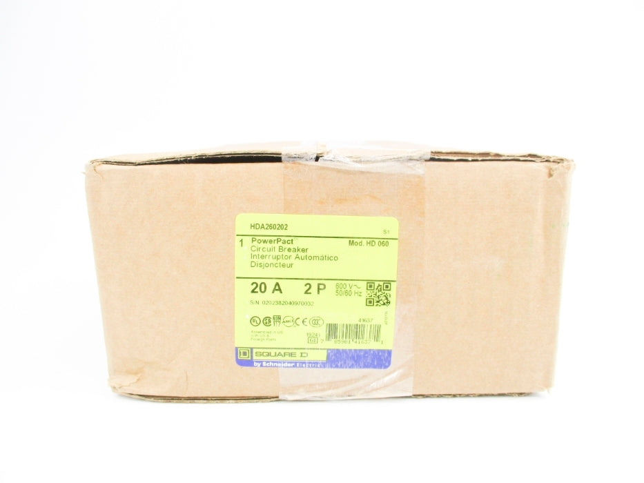 SQUARE D HDA260202 20A 600V NSMP