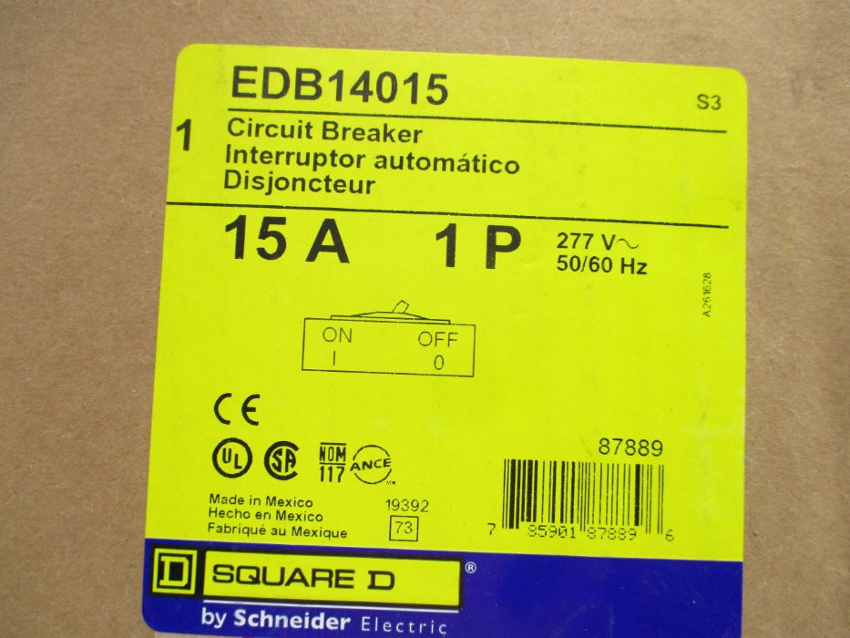 SQUARE D EDB14015 15A 277V NSFS