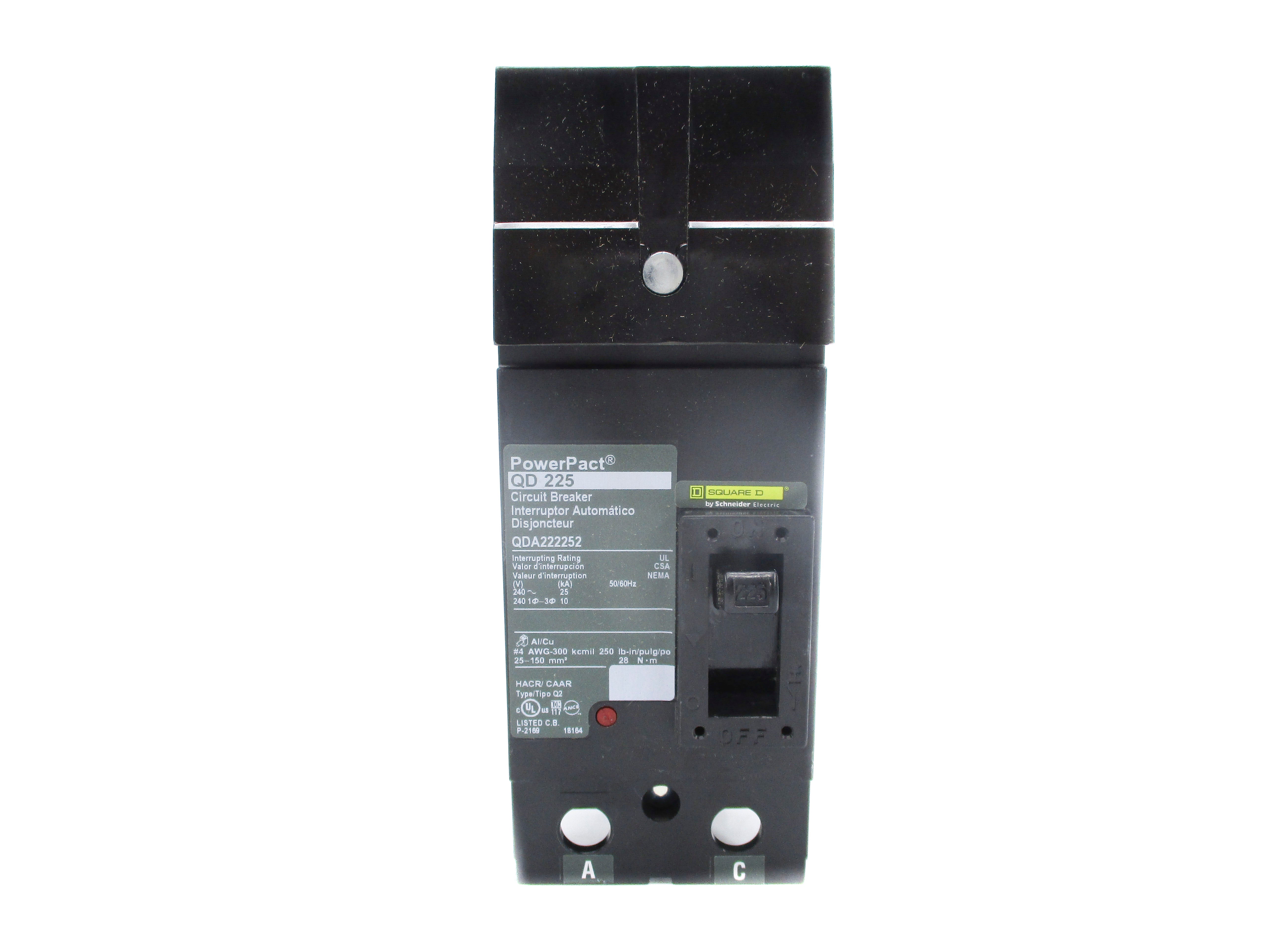 SQUARE D QDA222252 225A 240V NSNP