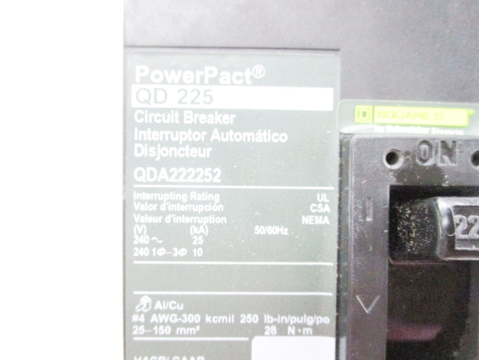 SQUARE D QDA222252 225A 240V NSNP
