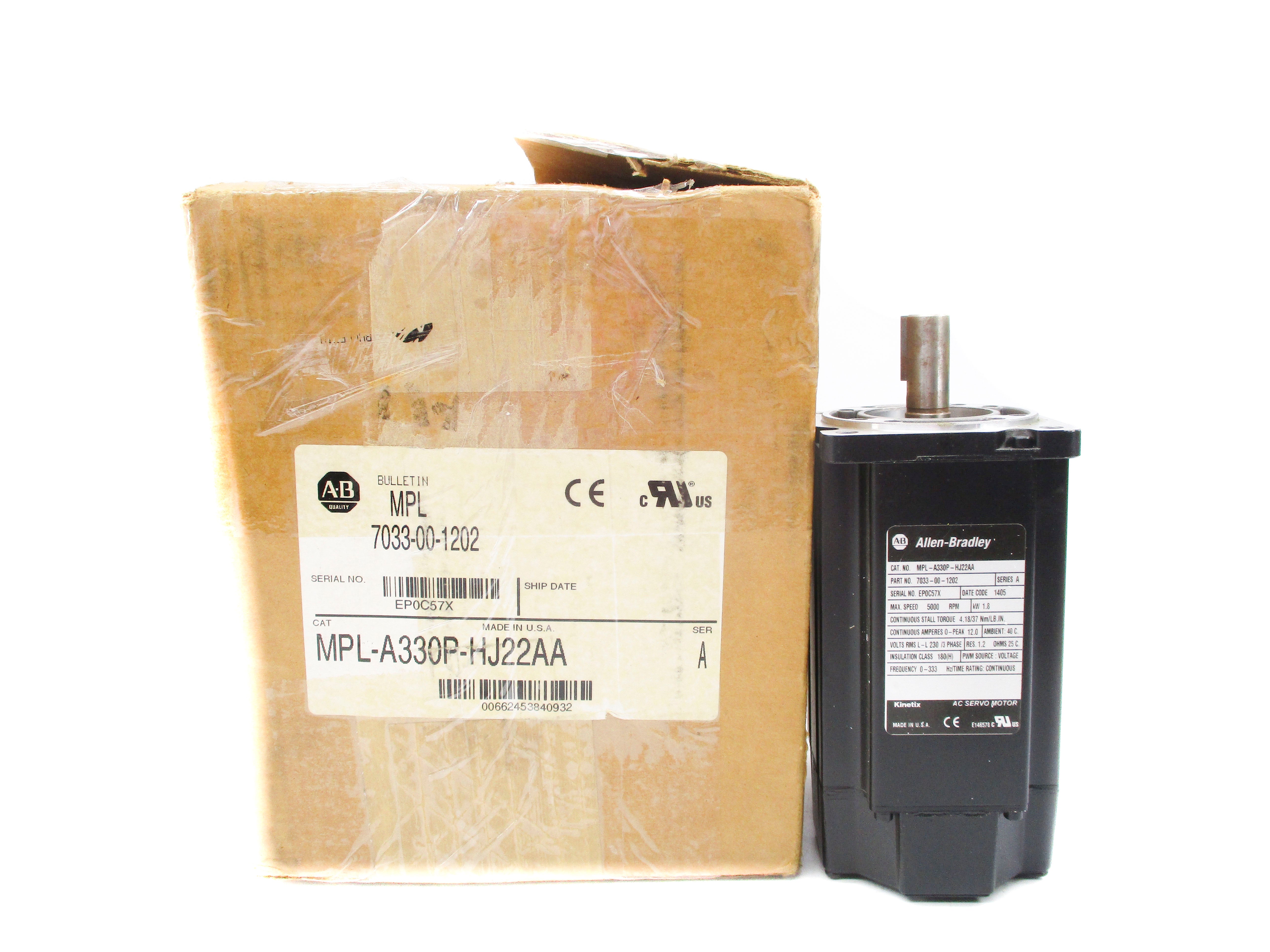 ALLEN BRADLEY MPL-A330P-HJ22AA SER. A NSMP