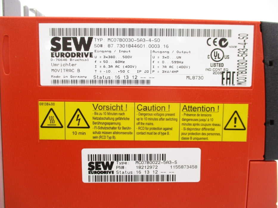 SEW EURODRIVE MC07B0030-5A3-4-S0 NSNP