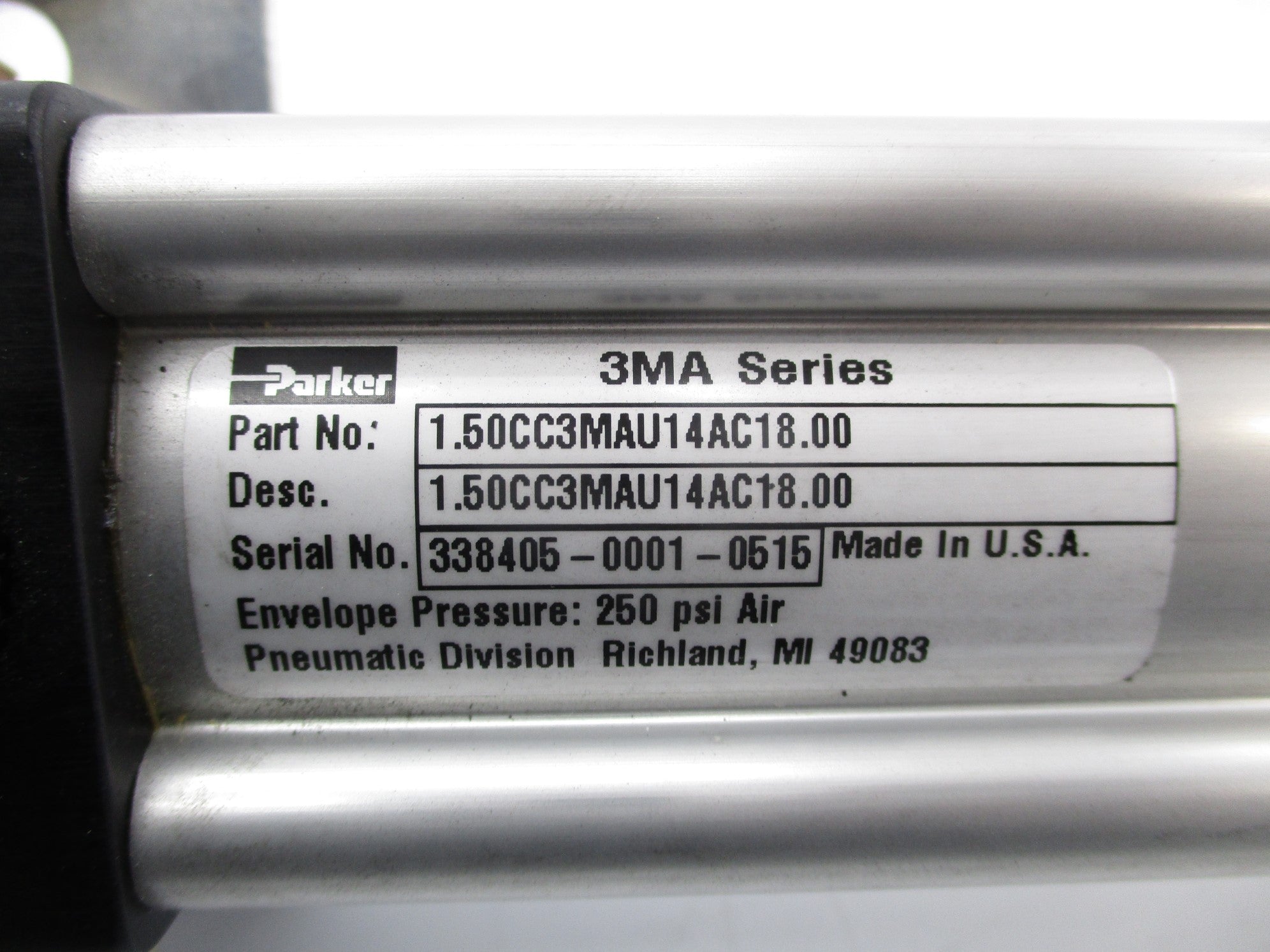 PARKER 1.50CC3MAU14AC18.00 250PSI NSNP