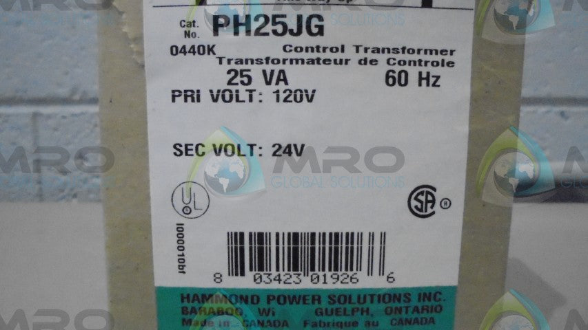 HAMMOND POWER INCORPORATED PH25JG CONTROL TRANFORMER *NEW IN BOX*