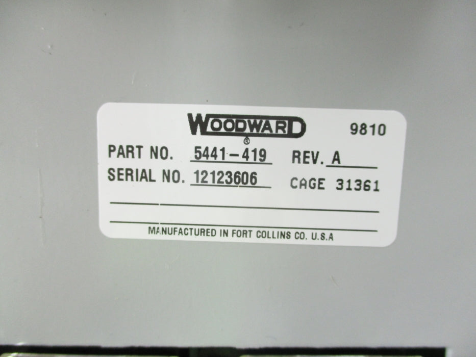 WOODWARD 5441-419 REV. A NSNP