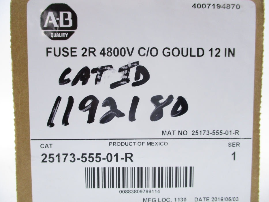 INDUSTRIAL SPARE PART 25173-555-01-R SER. 1 DATE: 2016 (BR/WH) NSFS