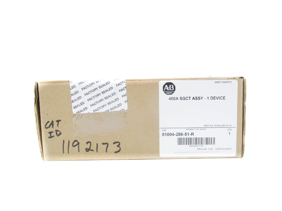 INDUSTRIAL SPARE PART 81004-286-51-R SER. 1 DATE: 2016 (BR/WH) NSFS