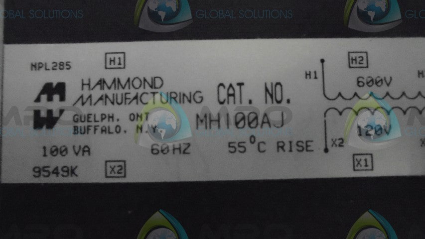 HAMMOND MANUFACTORING COMPANY MH100AJ CONTROL TRANFORMER *NEW IN BOX*