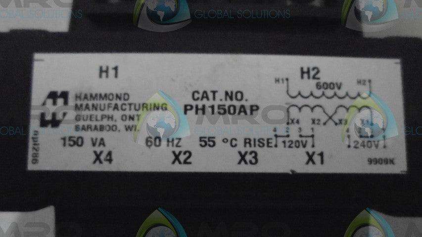 HAMMOND MANUFACTORING COMPANY PH150AP CONTROL TRANSFORMER *USED*