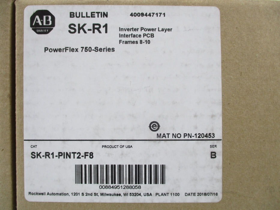 ALLEN BRADLEY SK-R1-PINTZ-F8 SER. B DATE: 2018 NSFS