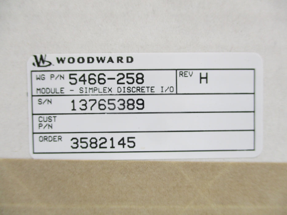 WOODWARD 5466-258 REV. H NSFS