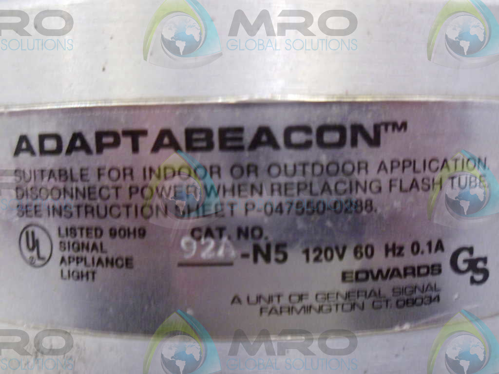 EDWARDS 92A-N5 FLASHING LIGHT *USED*