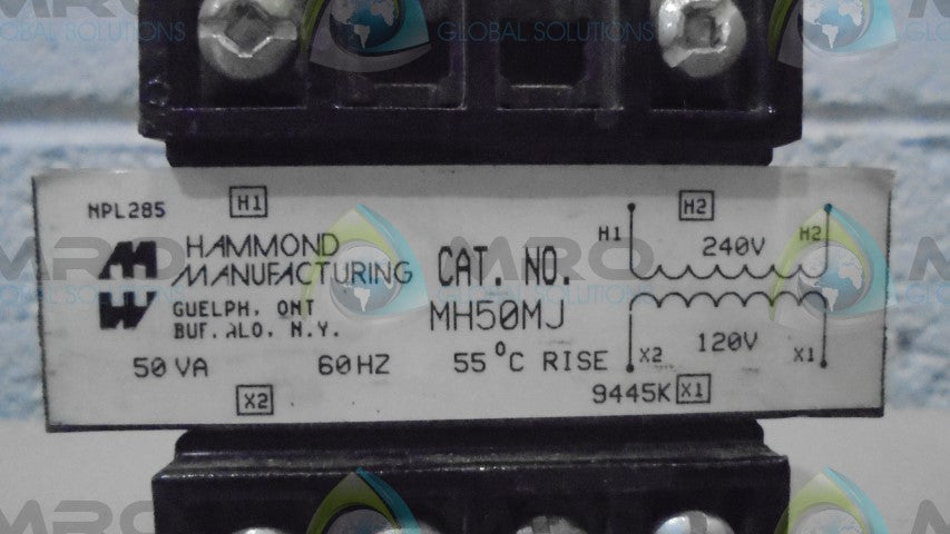 HAMMOND MANUFACTORING COMPANY MH50MJ CONTROL TRANSFORMER *USED*
