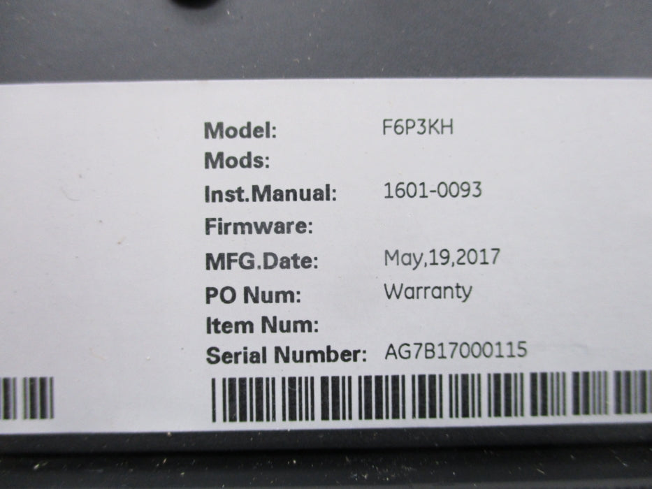 GENERAL ELECTRIC F6P3KH MULTILIN F60 NSNP