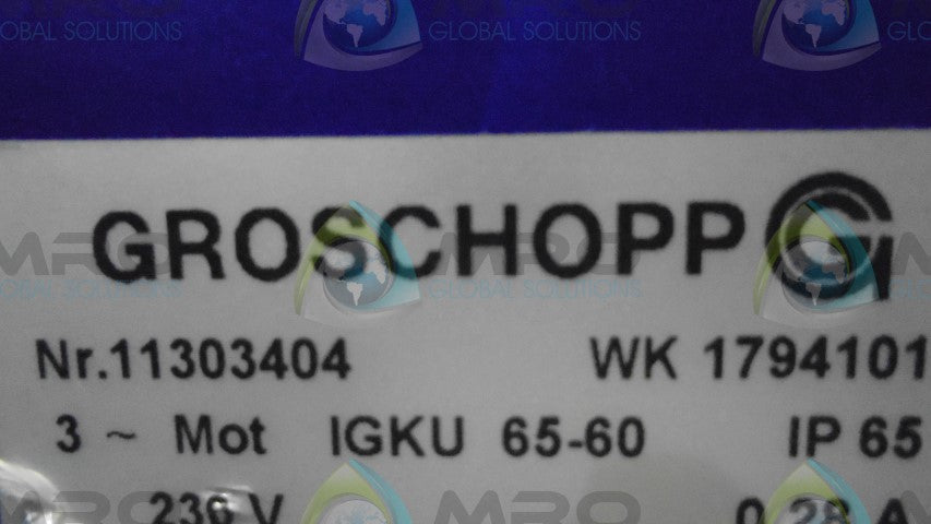 GROSCHOPP WK1794101 MOTOR INDUCTION *NEW NO BOX*