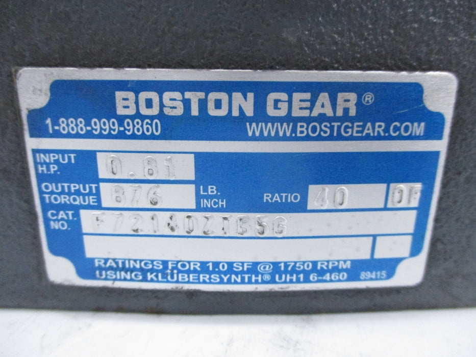 BOSTON GEAR F72140ZTB5G NSNP