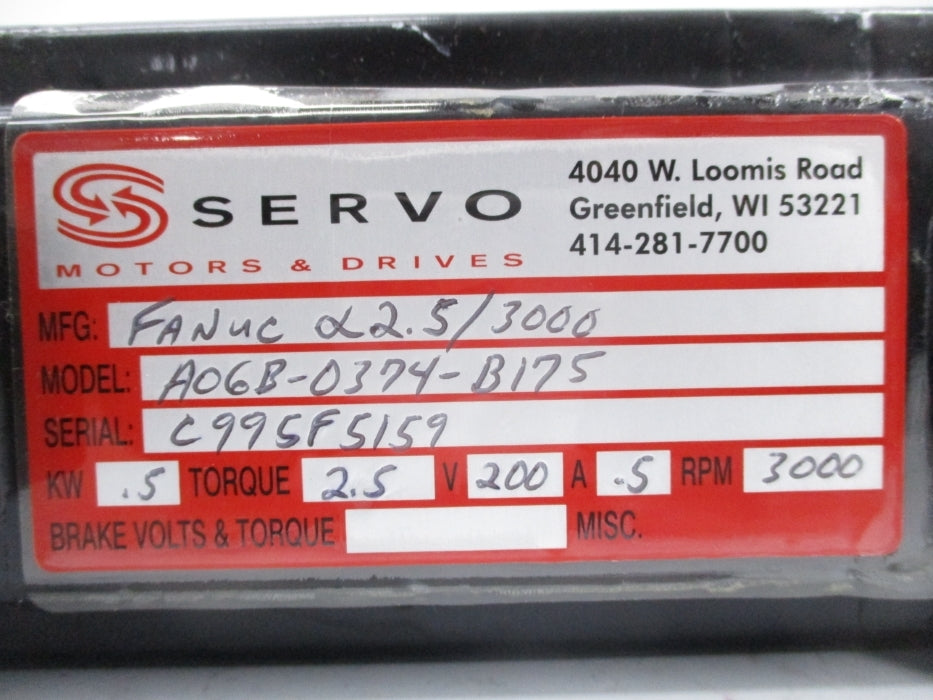 FANUC A06B-0374-B175 REMAN
