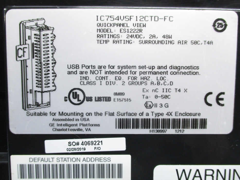 GENERAL ELECTRIC IC754VSF12CTD-FC (AS PICTURED) NSNP