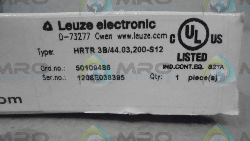 LEUZE ELECTRONIC HRTR 3B/44.03, 200- S12 SENSOR *NEW IN BOX*