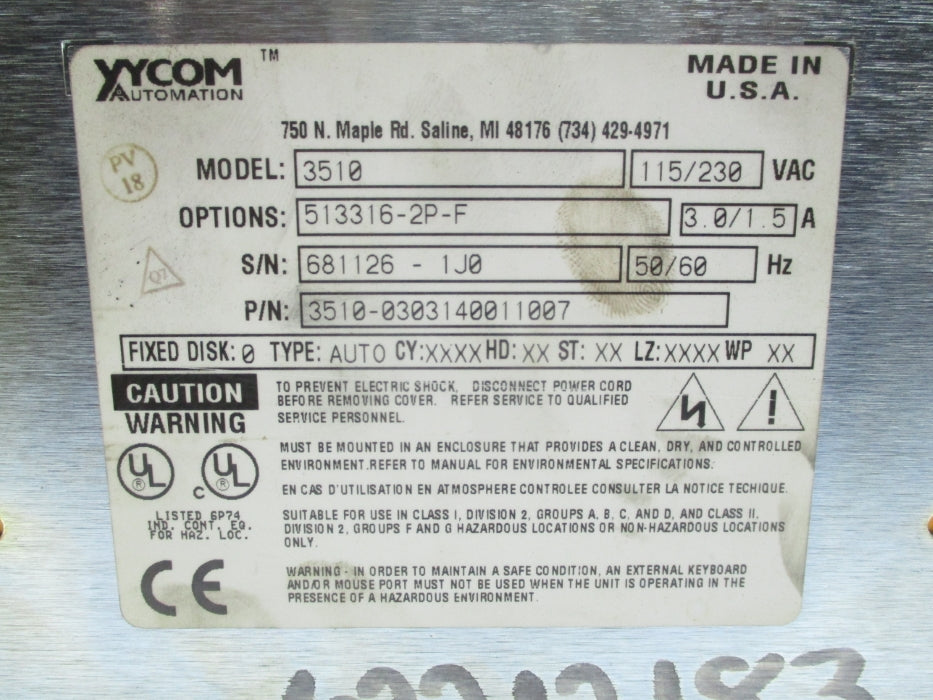 XYCOM 3510-0303140011007 UNMP