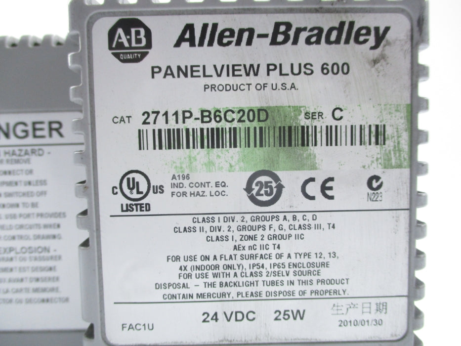 ALLEN BRADLEY 2711P-B6C20D SER. C (AS PICTURED) UNMP