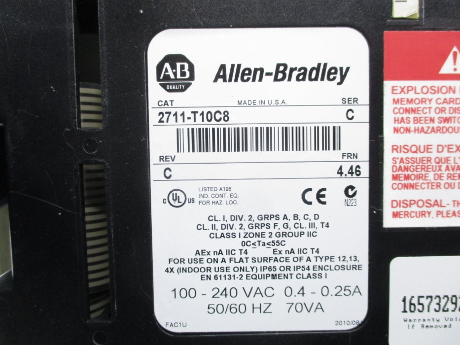 ALLEN BRADLEY 2711-T10C8 SER. C F/W 4.46 UNMP