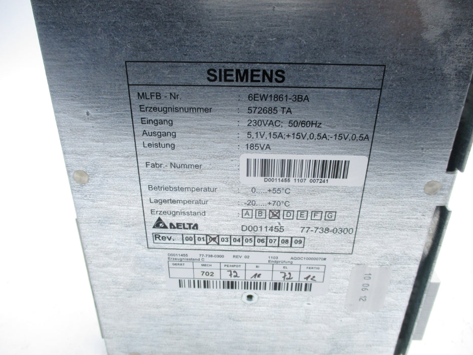 SIEMENS 6EW1861-3BA NSNP