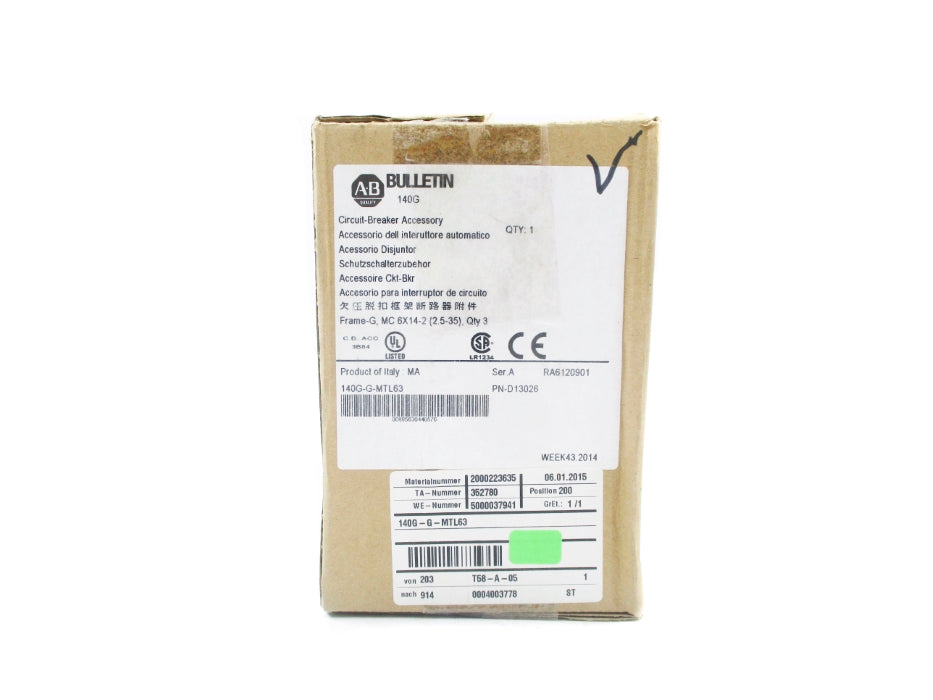 ALLEN BRADLEY 140G-G-MTL63 SER. A (BR/WH) NSMP
