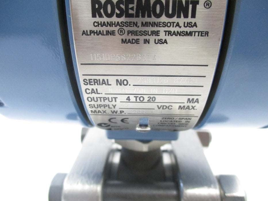 ROSEMOUNT 1151DP5S22B3L4 2000PSI NSNP