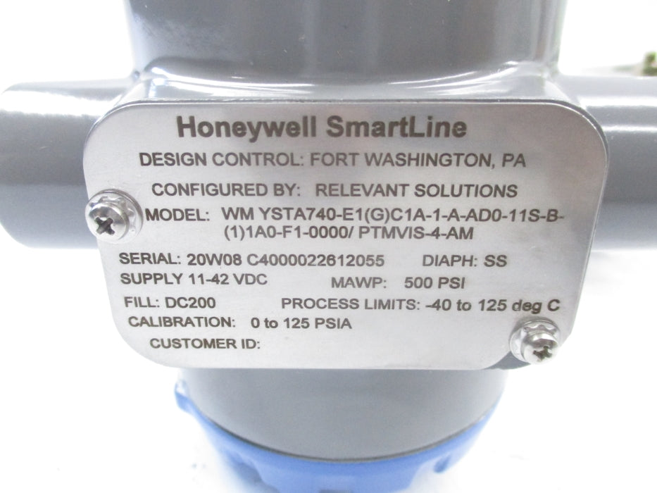 HONEYWELL WMYSTA740-E1(G)C1A-1-A-AD0-11-S-B-(1)1A0-F1-0000/PTMVIS-4-AM 500PSI NSNP