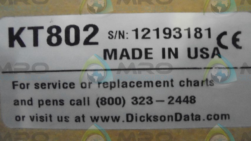 DICKSON KT802 CHART RECORDER TEMP DISPLAY *NEW IN BOX*