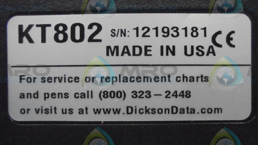DICKSON KT802 CHART RECORDER TEMP DISPLAY *NEW IN BOX*