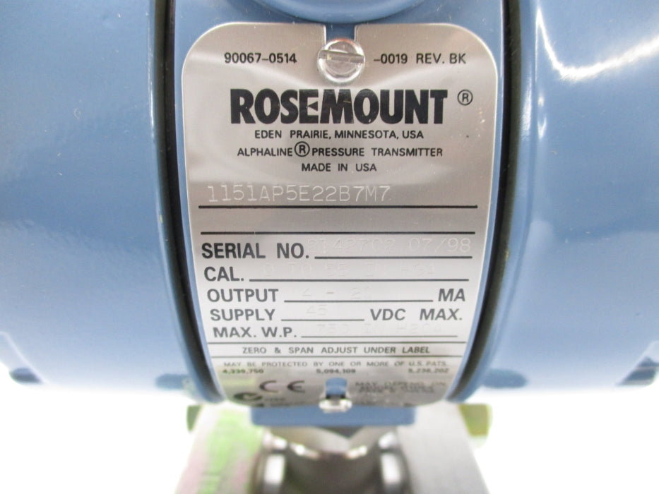 ROSEMOUNT 1151AP5E22B7M7 NSNP