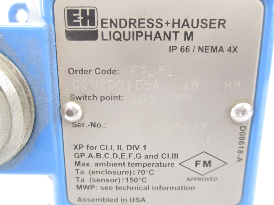ENDRESS & HAUSER FTL51-QGN2DB1E5A NSNP
