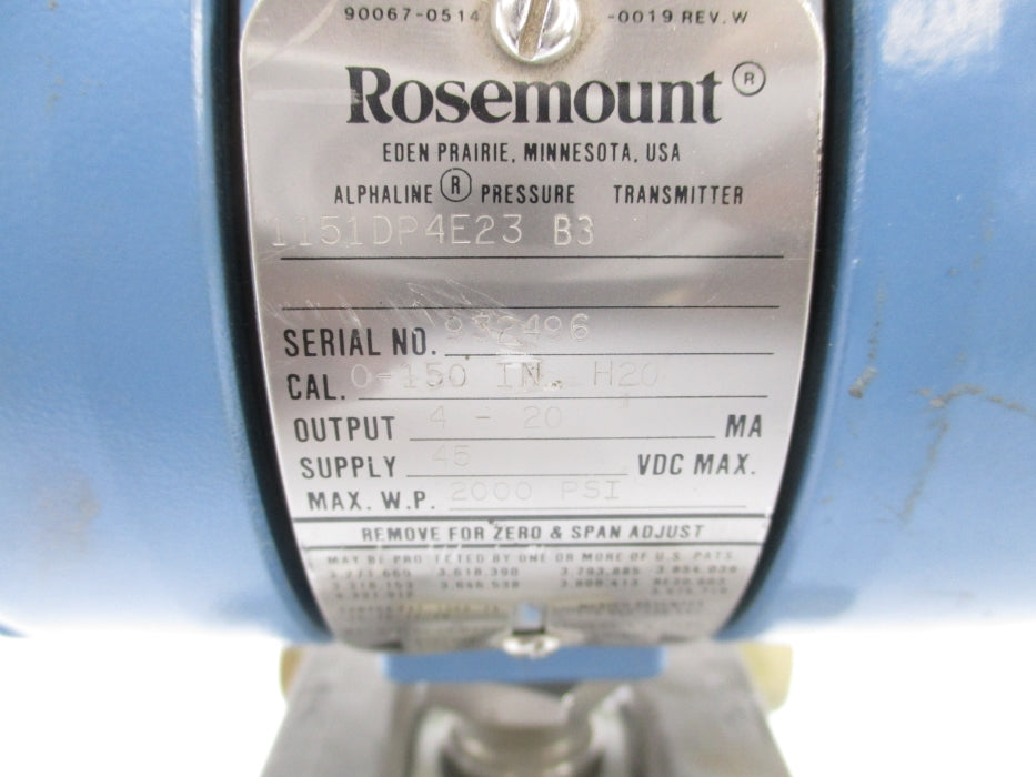 ROSEMOUNT 1151DP4E23B3 2000PSI UNMP