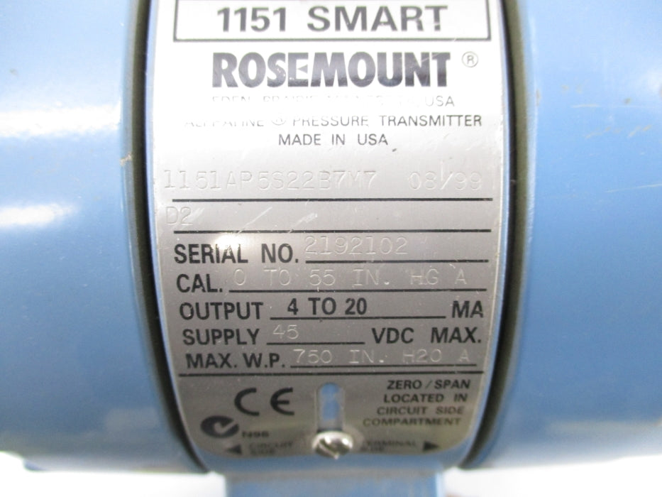 ROSEMOUNT 1151AP5S22B7M7 UNMP
