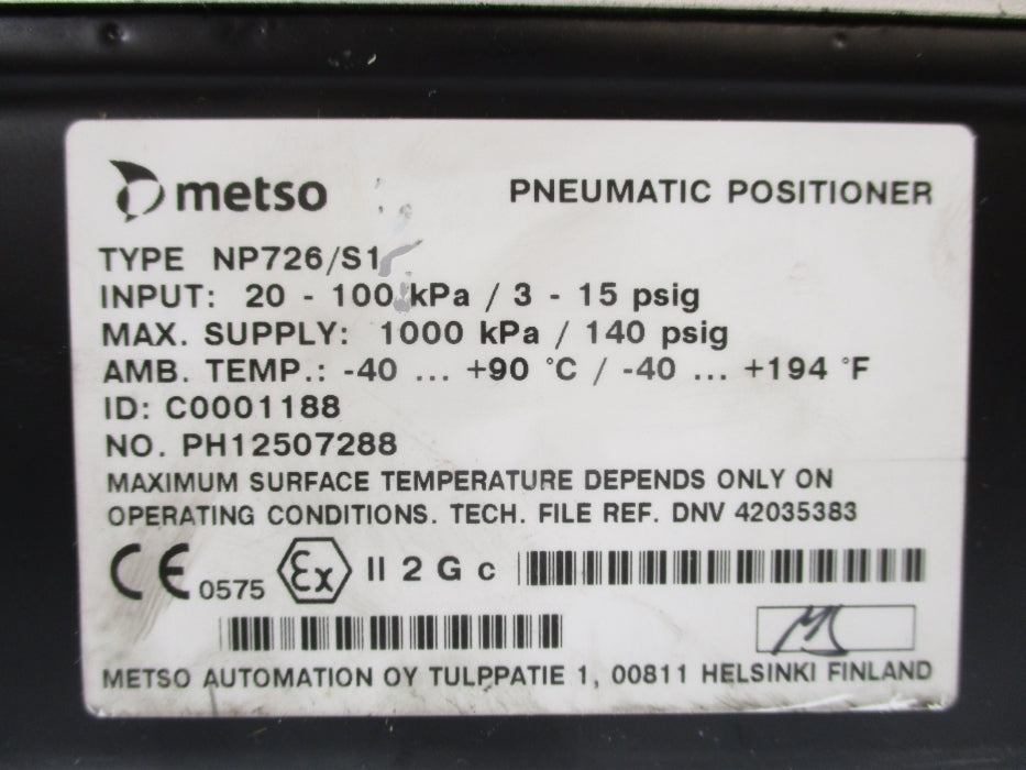 METSO NP726/S1 140PSI NSNP