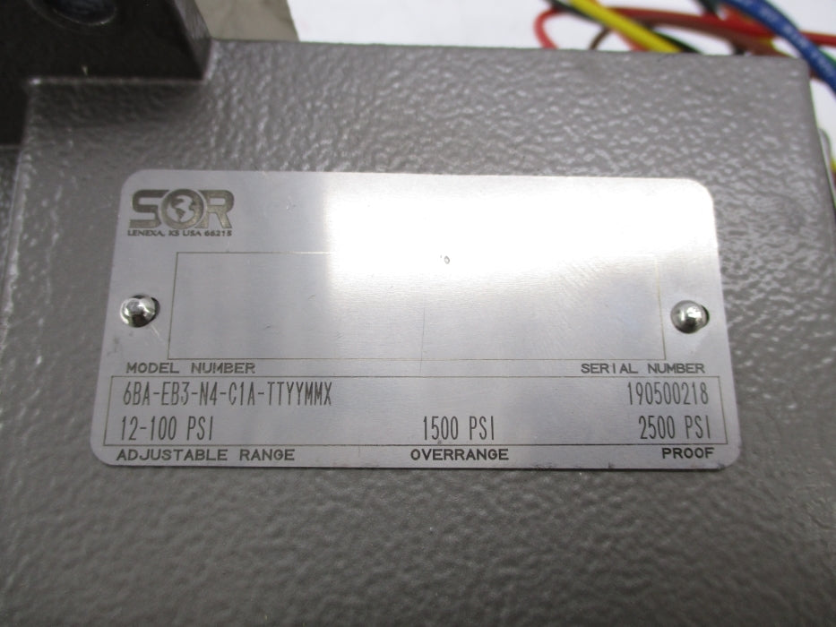SOR 6BA-EB3-N4-C1A-TTYYMMX 2500PSI UNMP