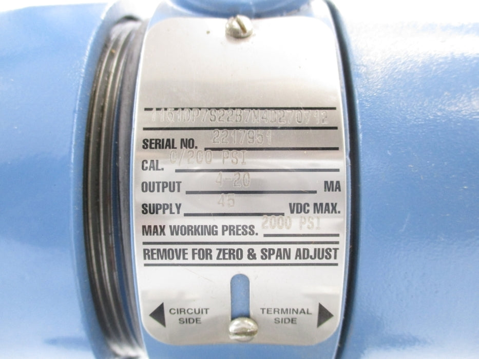 ROSEMOUNT 1151DP7S22B7M4D270712 2000PSI UNMP